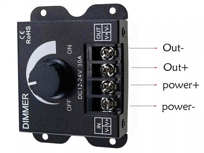 Dimmer LED 1 Canal 30A 12-24V DC [4]