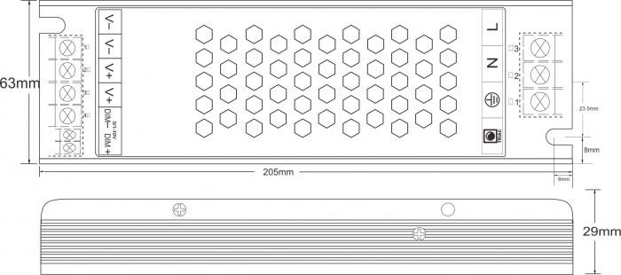Sursa de alimentare cu tensiune constanta 24V 200W, reglabila TRIAK, 0 / 1-10V [2]