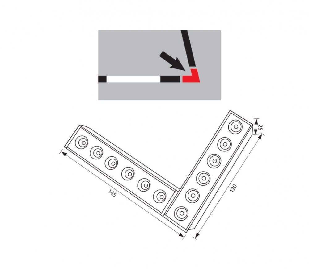 Unghi LED magnetic LEMINI LED ∙ 12W ∙ Negru ∙ 3000K [4]
