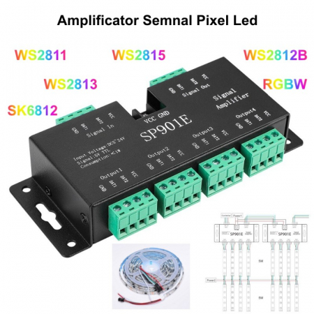 Controler Banda LED - AMPLIFICATOR LED PIXEL DIGITAL SP901E