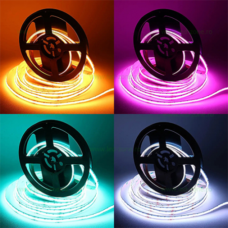 Banda LED COB 840 LED/M • 24V • 15W • RGB • IP66 • 620lm • 10.3mm Exterior [1]