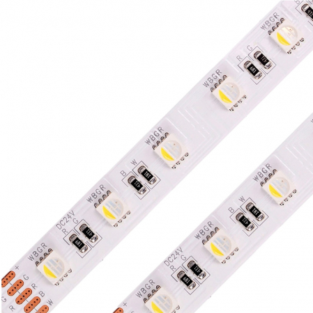 Banda LED RGB - Banda LED RGB+4000K • 60LED / m • 24V • 18W • IP66 • 500lm • 12mm