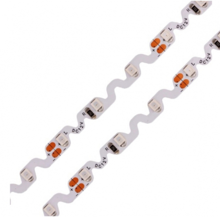 Banda LED 12V - Banda LED zig-zag • 60 LED / m • 12V • 6W • Galben • IP20 • 1900K • 6mm