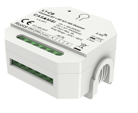 Casambi Bluetooth + RF 0/1-10V Dimmer 100-240VAC 1CH*3A L1-CB [2]