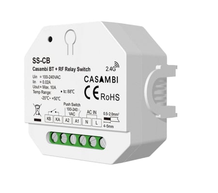 Controler Banda LED - Casambi Bluetooth + RF2.4GHz + PUSH-DIM Relay Switch