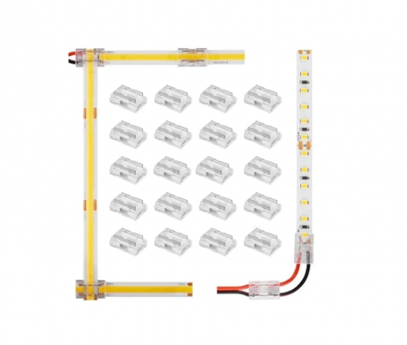 Conectori banda led - Conector banda led PC transparent 9 in 1 pentru banda SMD si COB 10mm