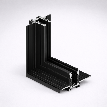 Corpuri de Iluminat pe Sina LED - Conector de colt incastrat negru mat 90° pentru mini sina magnetica TRIMLESS