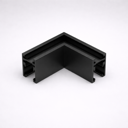 Corpuri de Iluminat pe Sina LED - Conector de colt negru 90° pentru mini sina magnetica aplicata
