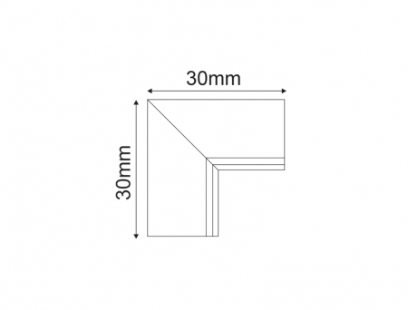 Conector de colt negru mat 90° pentru mini sina magnetica TRIMLESS TMT*MB [1]