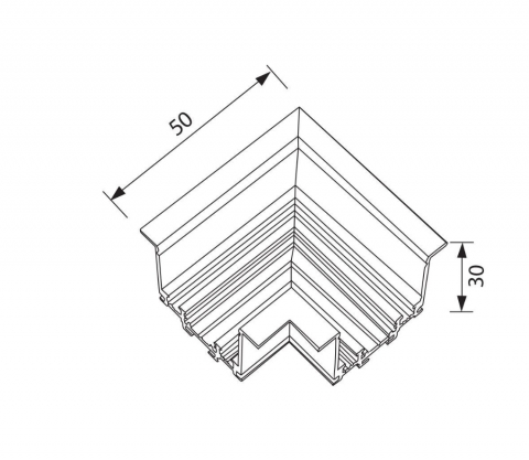Conector încorporat din aluminiu 90° R-Track ∙ Negru [1]