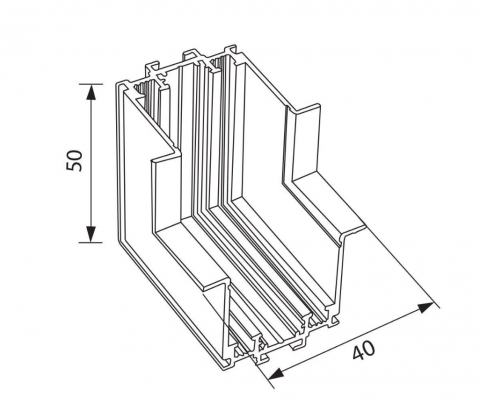 Conector încorporat din aluminiu de la perete la tavan G-Track ∙ Negru [1]