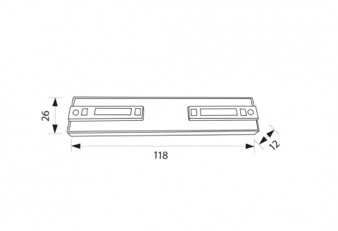 Conector magnetic electric 180° I-Track ∙ Negru [1]