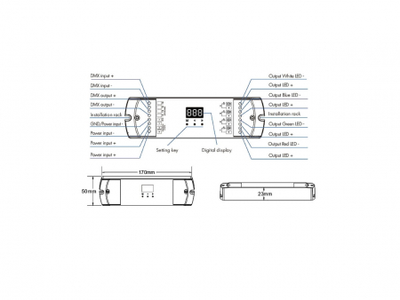 Controler LED DMX512 - 4 canale - 12-24V DC 4x5A - Decodor DMX - D4-L [2]