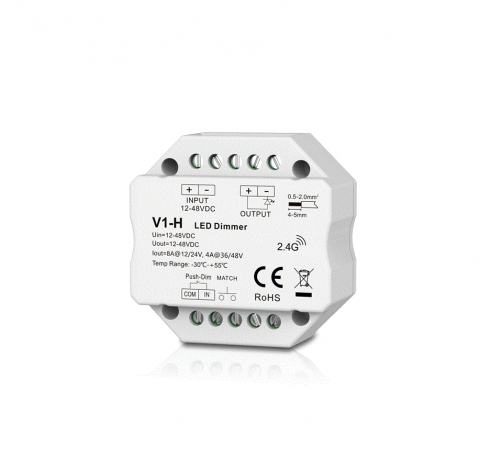 Controler Banda LED - Controler LED - Mono - 12-48V DC 1x8A - V1-H