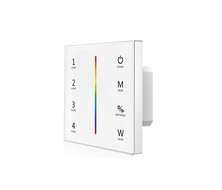 Controler Banda LED - Controler LED montat pe perete - RGB+W - 1 zonă - 12-24V DC 12A - T4-1(W)