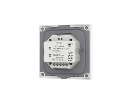 Controler LED montat pe perete - RGB+W - 1 zonă - 12-24V DC 12A - T4-1(W) [1]