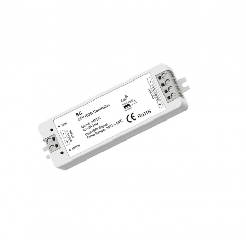 Controler Banda LED - Controler LED SPI - RGB - pentru benzi LED digitale - 8A 5-24V DC - SC
