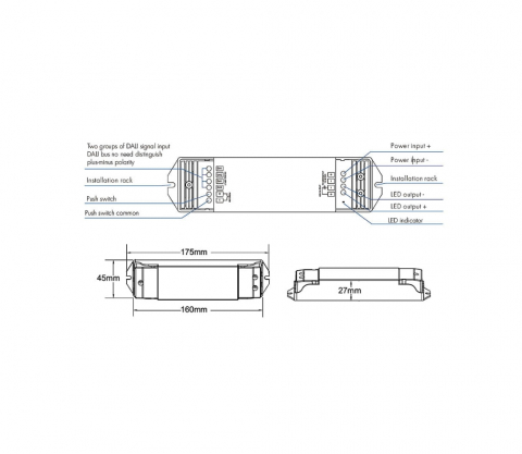 Controller LED DALI - Mono - 12-24 DC 15A - DA1 [2]