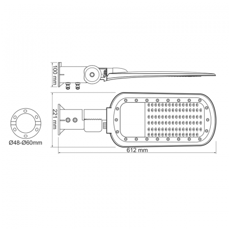 Corp De Iluminat Stradal LED 200W 26000LM 4000K 140x90˚ clasa I 230V AC IP66 [2]