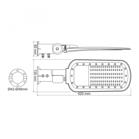 Corp De Iluminat Stradal LED 20W 2800LM 4000K 140x90° clasa I 230V AC IP66 [2]