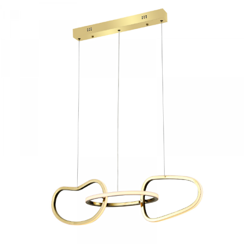Lampi Suspendate - CORP DE ILUMINAT SUSPENDAT LED 42W 3300LM CCT IP20 OȚEL INOXIDABIL AURIU + ACRILIC