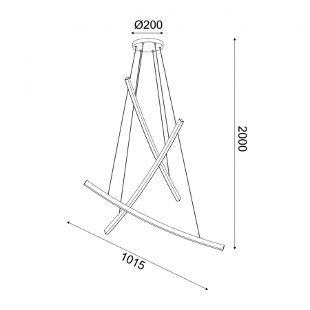Corp De Iluminat Suspendat LED 60W 3000K 4200LM Aluminiu Negru IP20 102X15X110CM [2]