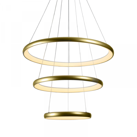 Lampi Suspendate - CORP DE ILUMINAT SUSPENDAT LED 60W 4800LM CCT IP20 AUR METAL+ ACRILIC