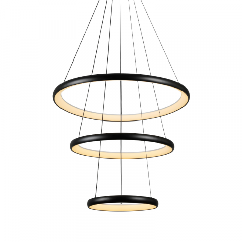 Lampi Suspendate - CORP DE ILUMINAT SUSPENDAT LED 60W 4800LM CCT IP20 METAL NEGRU + ACRILIC