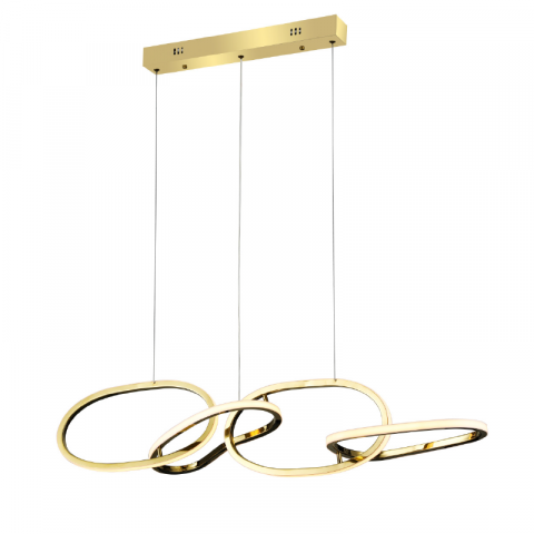 Lampi Suspendate - Corp de iluminat suspendat led 60w 4800lm cct ip20 auriu otel inoxidabil + acrilic