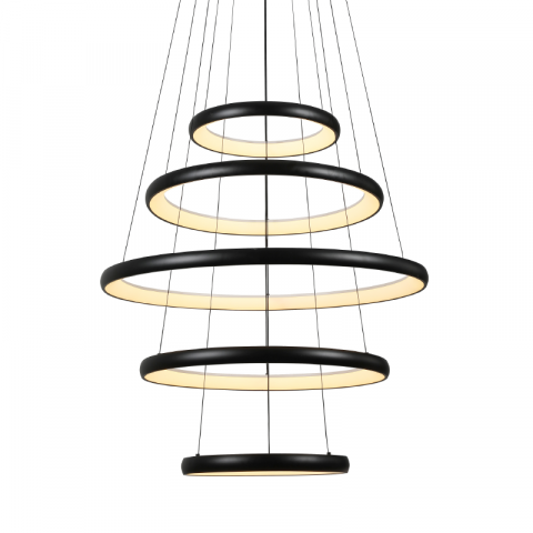 Lampi Suspendate - CORP DE ILUMINAT SUSPENDAT LED 80W 6400LM CCT IP20 METAL NEGRU+ ACRILIC