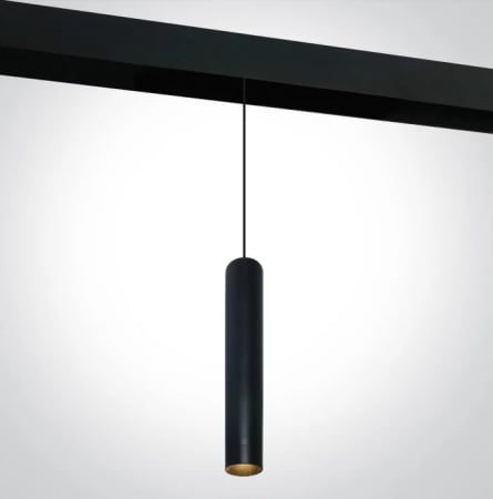 Corpuri de Iluminat pe Sina LED - Corp suspendat magnetic negru mat 48V Dc 9W 4000K 1030Lm 36° osram Ra90 Φ50*220mm