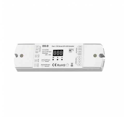 Controler Banda LED - Driver LED pentru scări/coridor cu detectoare PIR - pentru benzi LED digitale - 15A 5-24V DC - 960 pixel - ES-D