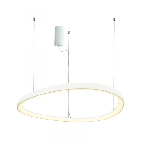Lampi Suspendate - ILUMINAT SUSPENDAT LED 74W 3000K 6500LM ALUMINIU ALB HARMONY IP20 D80XH120CM