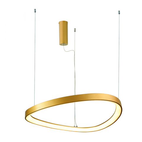 Lampi Suspendate - ILUMINAT SUSPENDAT LED 74W 3000K 6500LM ALUMINIU AURIU HARMONY IP20 D80XH120CM