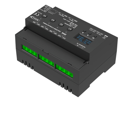 Intrerupător de iluminat 230VAC (DALI/DMX512) - 4 canale 3680W - DIN OLED - DH4 [1]