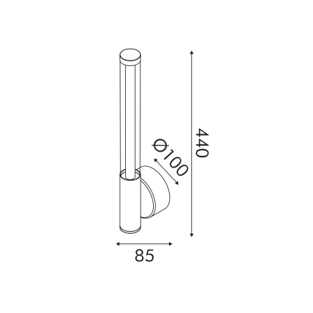 Lampă De Perete Candelera Nisip Alb Aluminium+fier+sticlă Led Smd 7w Cct 490lm Ip20 100x85xh440mm [1]