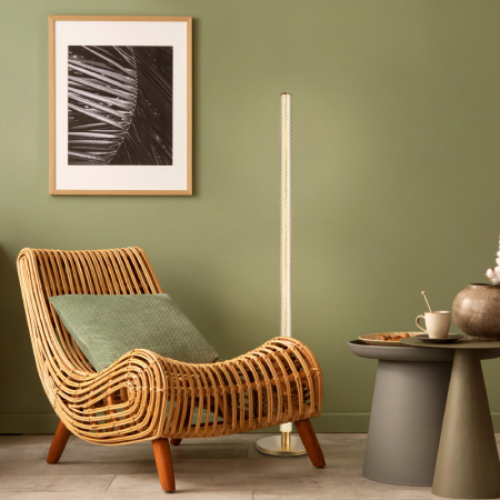 Lampă De Podea Gold Aluminium Led Smd 36w Dimmable 2700k 2160lm Ip20 220x220x1485mm [1]