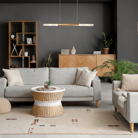 Lampă Suspendantă Oasis Sand White Aluminium Led Cob 15w Cct 750lm Ip20 738x90x1500mm [1]