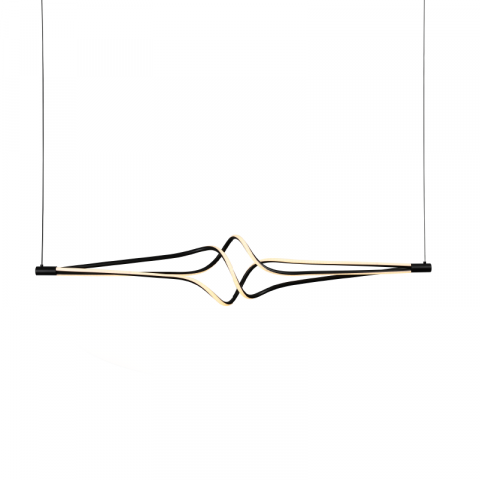 Lampi Suspendate - Lampa suspendata LED 48W 3800LM CCT IP20 ALUMINIU NEGRU + ACRILIC