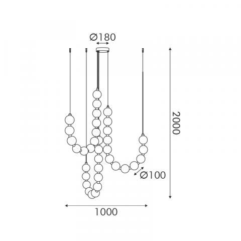 LAMPĂ SUSPENDATĂ LED 54W 4000LM 3000K IP20 AURIU ALUMINIU + ACRILIC [2]