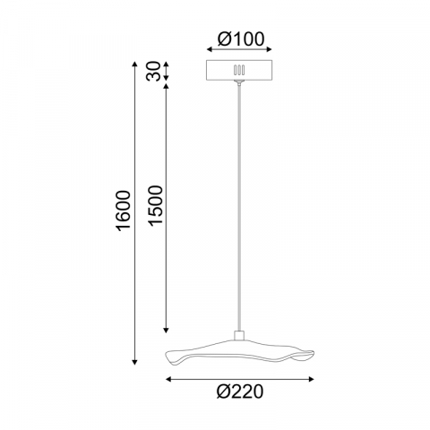 LAMPA SUSPENDATA LED 5W 3000K 400LM NINFEA ALAMĂ METAL IP20 D22XH160CM [1]