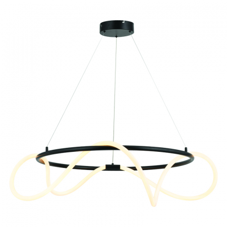 Lampi Suspendate - Lampa Suspendata LED 60W 3000K 3400LM W negru metal IP20 D80XH230CM