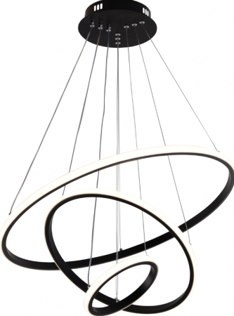 Lampi Suspendate - Lampa suspendata LED CCT 78W negru reglabil + telecomanda
