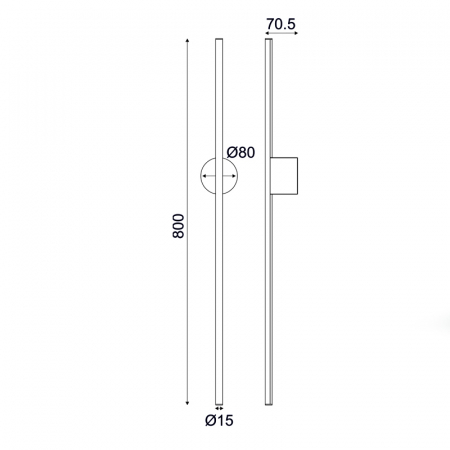 LAMPADE PERETE Φ/Σ LED 15W 3000K 970LM AVENUE METAL ALB IP20 7,5X8X80CM [1]