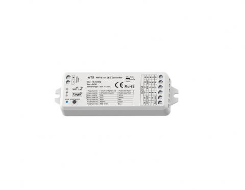 LED Controler 5in1 (WiFi) - Mono /CCT /RGB /RGB+CCT - 12-24V DC 15A - Alexa Tuya - WT5 [3]