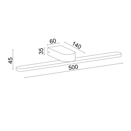 Led De Iluminat Montat Pe Perete 16w 4000k 1040lm Negru Metalic Ip44 50x12x4cm [2]