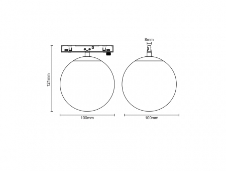 Mini corp de iluminat magnetic negru 24V DC 7W 3000K 650LM 230° RA90 5 ANI Φ100MM STICLĂ OPALĂ [1]
