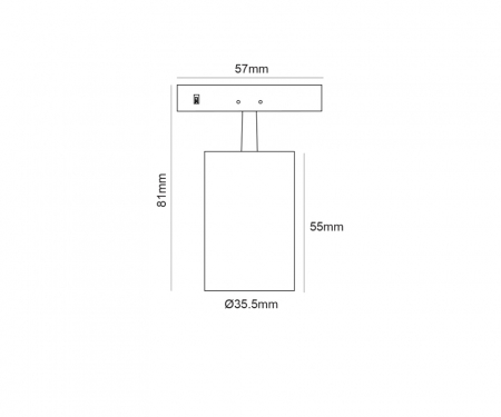 Mini Spot Magnetic negru 24V DC 5W 4000K 530LM 24° RA90 5 ANI Φ35,5*55(81)ΜΜ [1]