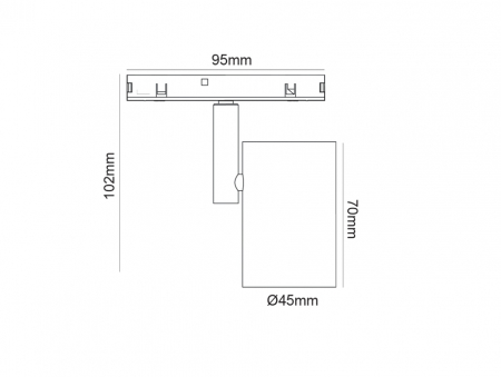 Mini spot magnetic negru 24V DC 9W 4000K 870LM 38° RA90 5 ANI Φ45*70(102)ΜΜ [1]