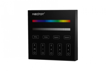Lumina LED Miboxer & controler - Panou de perete 4 zone RGB / RGBW 2xAAA B3B Black